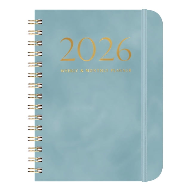 A5 Schedule Book 2025 Coil Bound Planner with Leather Strap and Self Discipline Card