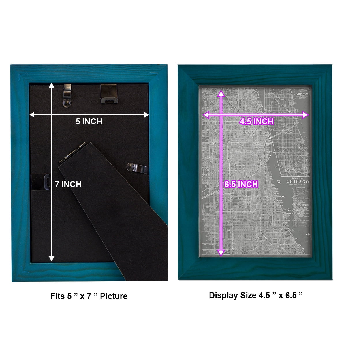 City Map of Chicago -Framed Print w/glass-Ocean Blue