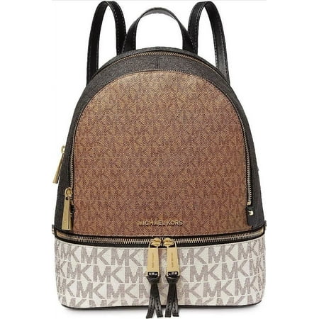 Michael Kors Women's Backpack Logo Print Canvas 100% Polyester Michael Kors Backpack, Husk