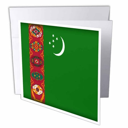 3dRose Turkmenistan Flag, Greeting Cards, 6 x 6 inches, set of 12
