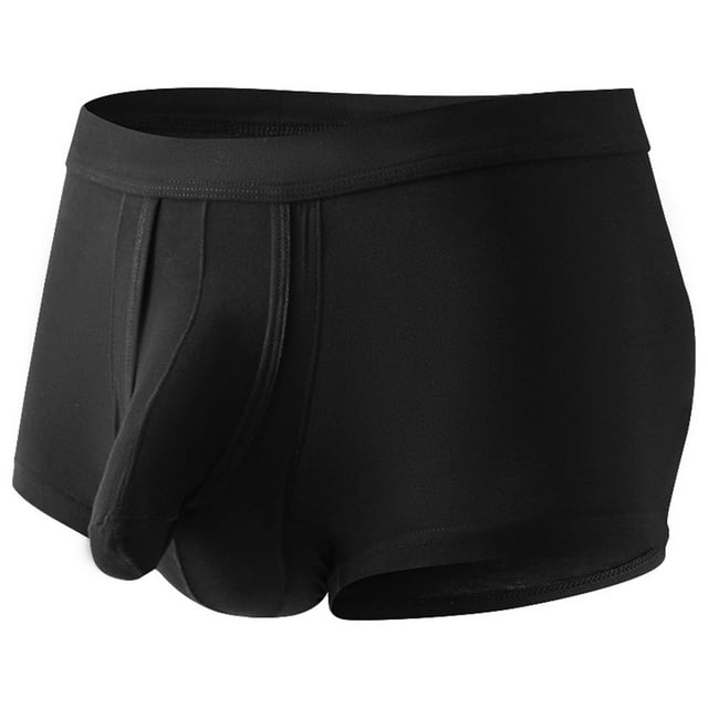FhsagQ Underwear Men Underwear Pack Long Leg Mens Cool Underwear Loose Boxer Shorts Large Underwear Mens Underwear Boxers Briefs Pack Low Rise Mens Underwear Boxers Briefs with Pouch Black XL