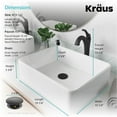 thumbnail image 5 of KRAUS Elavo 19-inch Modern Rectangular White Porcelain Ceramic Bathroom Vessel Sink and Matte Black Arlo Faucet Combo Set with Pop-Up Drain, 5 of 7
