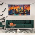 thumbnail image 2 of Pofeuu Neon Shanghai Cityscape Night Print Colorful Yard Festival Banner Sign Party Outdoor & Indoor Party Decoration Banne Festival Yard Sign-Medium, 2 of 8