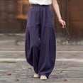 thumbnail image 5 of EaskTriop Womens Summer Casual Beach Pants High Waist Wide Leg Trousers Baggy Comfy Pants with Pockets Lightweight Lounge Palazzo Pants, 5 of 6