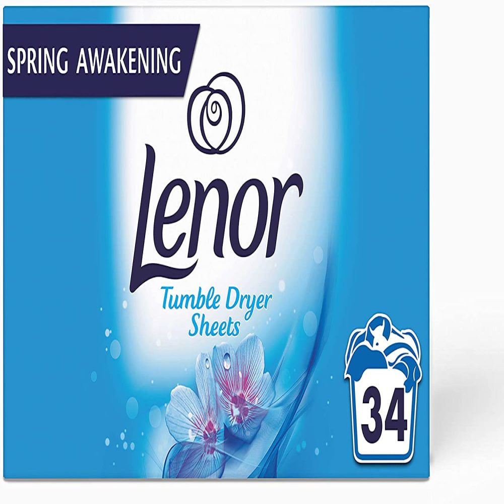 5x Lenor Spring Awakening Fabric Softener Dryer 34  Sheets in A Box 