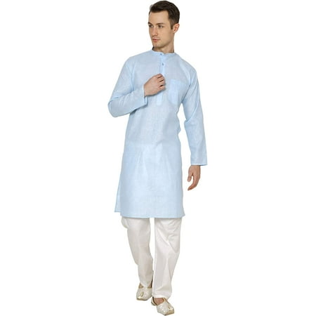 

Royal Men s Light Blue Linen Kurta Pyjama