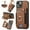 Brown, variant on Back Case Compatible with iPhone 15 Plus, Adjustable Ring Holder PU Leather Card Slots Wrist Strap Support Magnetic Car Mount RFID Blocking Phone Case Cover for iPhone 15 Plus, Black