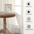 thumbnail image 3 of MKHILL Cream Sheer Curtains 45 Inch Long for Small Windows 2 Pack, Rod Pocket Short Light Filtering Voile Drapes for Bathroom Kitchen Laundry, Each 42" W x 45" L, 3 of 8