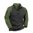 thumbnail image 1 of pstuiky camisetas de manga larga para hombre, Suéter de forro polar con media cremallera y retazos para hombre, manga larga, cuello vuelto, cuello alto, abrigo de medio cuello xxxl, 1 of 8