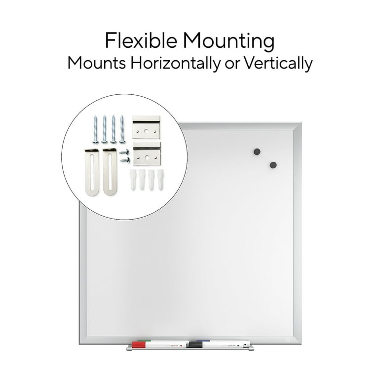 Staples TRU RED Magnetic Steel Dry Erase Board Satin Frame 2' x 2