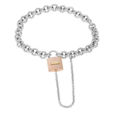 Michael Kors Women's Stainless Steel Padlock Charm Cable Chain Link Fashion Bracelet, 7