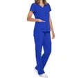 thumbnail image 2 of Scrubs Set for Women Nurse Uniform V-Neck Top With Drawstring Pocket Pants And Casual Two-Piece Set for Care Workers, 2 of 4