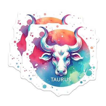(2 Pack) Zodiac Taurus Magnets - Colorful Taurus Art - Horoscope Sign Decor Magnets - 5" On Longest Side - for Cars, Fridges, Toolboxes - Made in USA - MAG6555