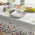 thumbnail image 4 of Happy Birthday Rectangular Tablecloth 60x120 Inch White Washable Seasonal Cover, Perfect for Party Picnic Dinner Decor, 4 of 6