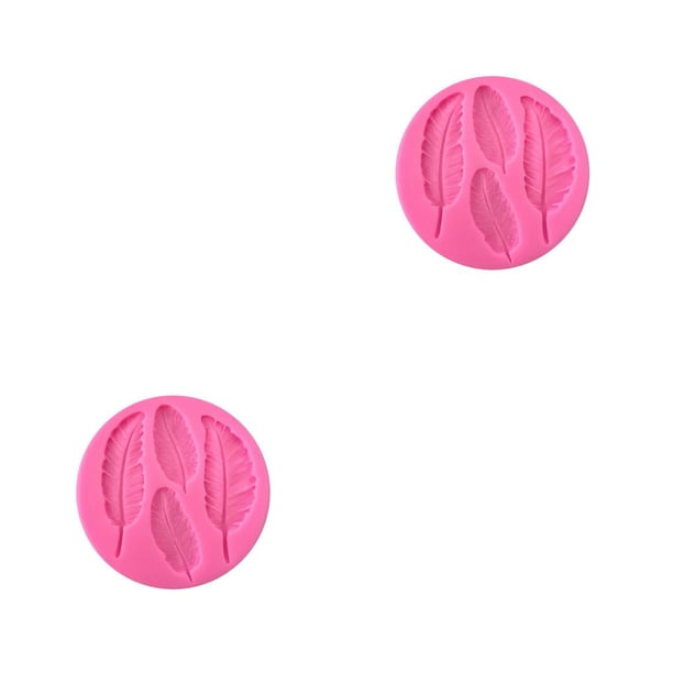 Cateissary Chote en forma de plumas DIY utensilios para decoración de tortas con Fondant molde de silicona utensilios de cocina para hornear No.01 2piezas