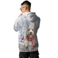 thumbnail image 5 of Playful Goldendoodle Welcomes Winter Snowy Day with Cardinal Bird All Over Print 3D Hoodie Unisex Merch Hoodies Doodle Dog Lover Gifts Idea - 2017, 5 of 6