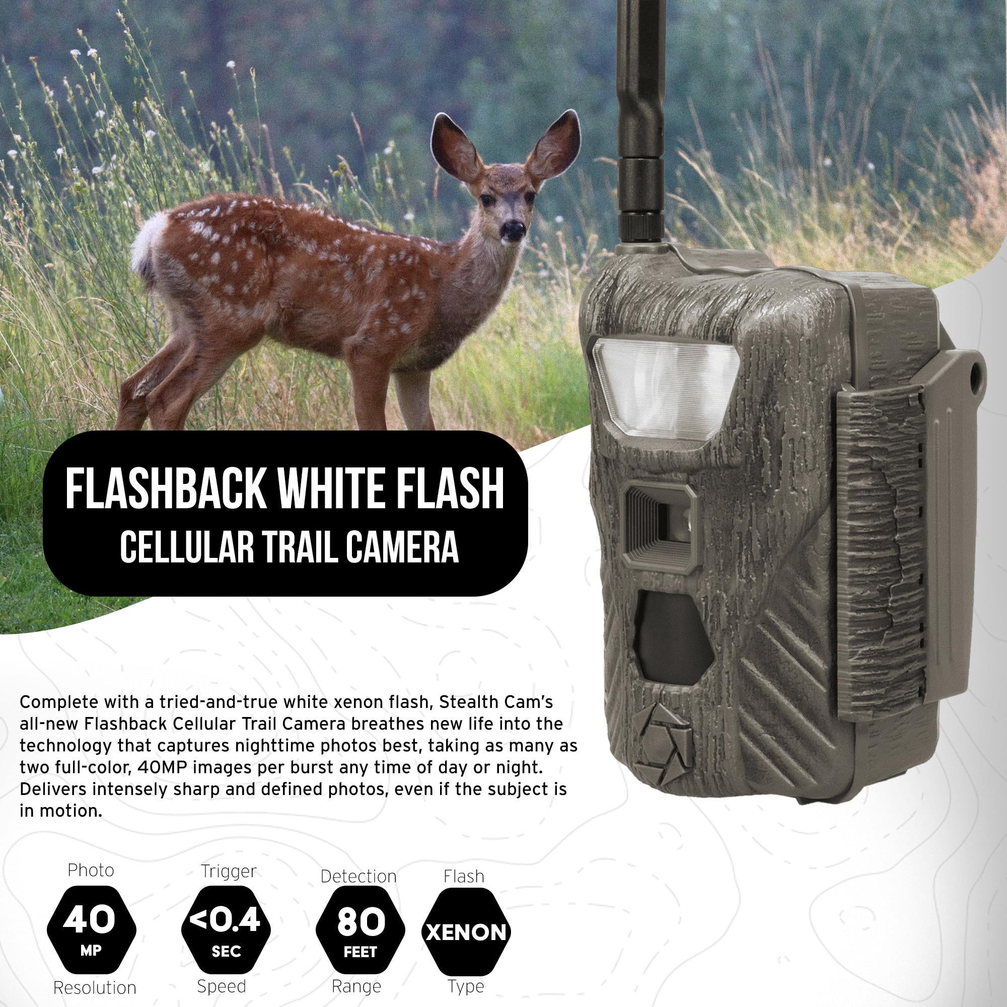 Stealth Cam Flashback 40MP White Flash Cellular Trail Camera 4-Pack with Four  32GB Memory Cards and Card Reader
