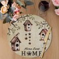 thumbnail image 3 of Sweet Home Round 13 Inch Placemats Set of 6, Western Stars Bird Houses Country Vintage HeatResistant Non Slip Place Mats for Dining Table, Wipeable Braided Kitchen Table Mats for Housewarming, 3 of 9