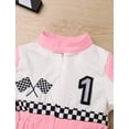 thumbnail image 5 of IWEMEK 1st Birthday Outfit for Baby Girls Jumpsuit Casual Summer Bodysuit Cute Pink Race Car Driver Clothing 2025, 5 of 7