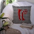 thumbnail image 3 of Letter H Initial Monogram - Houndstooth Black Fabric Decorative Pillow, 3 of 4