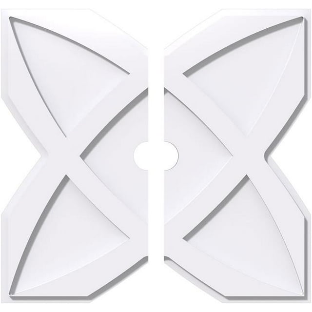 Ekena Millwork CMP30TS2-03000 30 in. OD x 3 in. ID Square Titus Architectural Grade PVC Contemporary Ceiling Medallion - 2 Piece