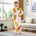 thumbnail image 5 of Autumn Colorful Leaves Adult's Hoodie Onesie Jumpsuit One-Piece Pajamas with Zipper Unisex for Holiday XL, 5 of 7