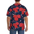 thumbnail image 3 of Fuzoiu Rose Flower Print Men's Casual Short,Men's Short Sleeve Shirt,Mens Casual Button Down Shirts,Cuban Collar Summer Shirt for Beach, Vacation, and Outdoor Activities-4X-Large, 3 of 5