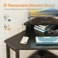 thumbnail image 3 of ODK Modern Triangle Corner Computer Desk with Raised Monitor Stand, Black, 3 of 8