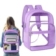 thumbnail image 2 of Hearthoom Clear PVC Backpack See Through Bookbag Reinforced Strap Waterproof Lightweight for Travel Gym Beach Essentials, 2 of 8