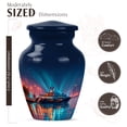 thumbnail image 2 of JAGASY Yacht Memorial Urn for Ashes Adult Male, Blue Small Urns for Ashes Keepsake, City Lights Decorative Urns for Husband, Sea Water Handcrafted Cremation Urn for Wife, (3 Inch), 2 of 7