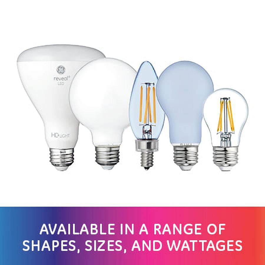 GE Reveal HD+ LED Light Bulbs, 100 Watt Eqv, A21 General Purpose Bulbs, 4pk