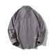 thumbnail image 2 of Camisas De Vestir Para Hombre Manga Corta Camisa holgada informal de color sólido para hombre Abrigo con bolsillo de manga larga (Grey, XXL), 2 of 4