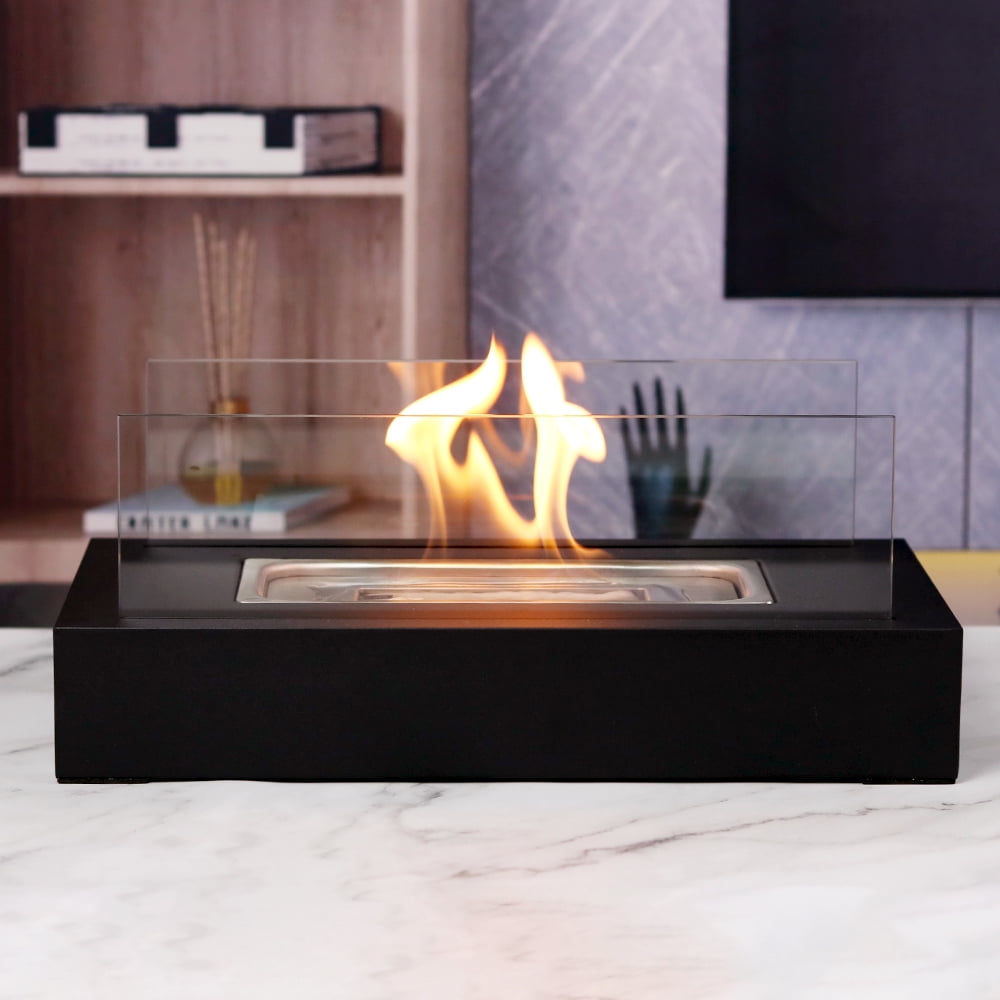 Korniful 2 Pack Rectangle Tabletop Fire Pit Metal Fireplace,Birthday Parties & Christmas Gifts, Fun for Friday Nights - White