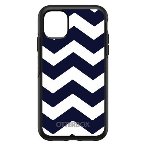 DistinctInk OtterBox Symmetry Custom Case for Apple iPhone 15 (6.1" Screen) - Chevron Stripes Pattern - Lightweight Grip
