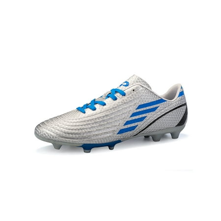 

Kesitin Soccer Cleats Boys Wide Width Comfort Breathable Athletic Training Sneakers Kids Sports Football Soccer Shoes Mens Unisex Children s Silver Long Cleats 4Y