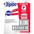 thumbnail image 3 of Ziploc Storage Bags, For Food Organization and Storage, Double Zipper, Quart, 500 Count, 3 of 9