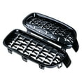 thumbnail image 6 of Astra Depot Glossy Black Mesh Chrome Diamond Stars Kidney Grille Fit 2012-2018 BMW F30 F31 320i 328i 335i 4-Door, 6 of 8