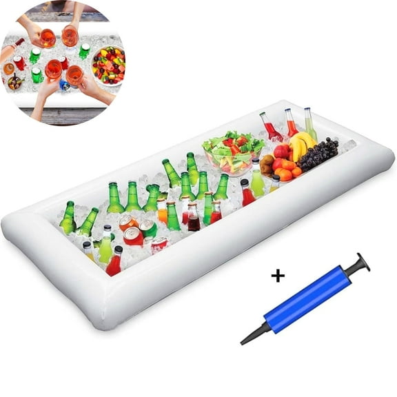 Inflatable cooler for parties,Inflatable Serving Bars Ice Buffet Salad Serving Trays Food Drink Holder Cooler Containers Indoor Outdoor BBQ Picnic Pool Party Supplies Beach Luau Hawaiian Tropical Coo