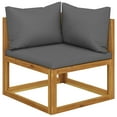 thumbnail image 1 of vidaXL Sectional Corner Sofa & Dark Grey Cushion Solid Acacia Wood, 1 of 5
