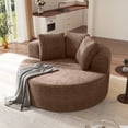 thumbnail image 1 of Sdorens Chaise Lounge Ronde Surdimensionnée, Chaise Longue de Sol Moderne et Paresseuse, Canapé-Lit Rond Confortable, Siège Profond pour Salon, Chambre, Aucun Assemblage, Brun (Doux Velours Côtelé), 1 of 15