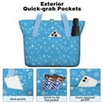 thumbnail image 2 of Tote Bag for Women - Blue Christmas Snowflake Pattern Shoulder Bag - Large Utility Work Duffle Bag with Zipper Handbag for Travel, Work, Sprots, 2 of 5
