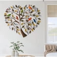 thumbnail image 3 of Árbol genealógico de la vida en forma de corazón, arte de pared de metal, decoración del hogar, 3 of 5