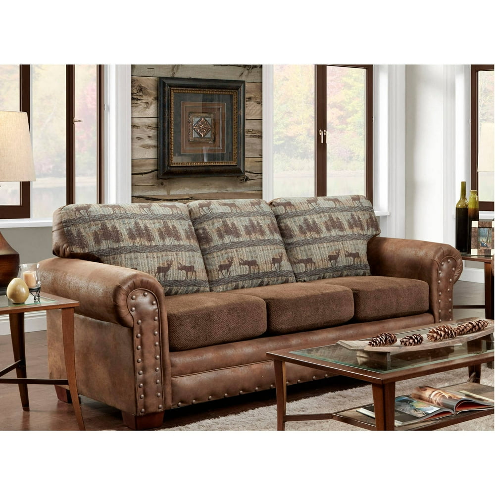 American Furniture Classics Deer Lodge Tapestry Sofa Bed, Brown