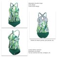 thumbnail image 3 of Tankini Traje De Baño Mujer Moda Elegante Cruz Hueco Tops Traje De Baño De 2 Piezas para Fiesta En La Playa Hojas Verdes M, 3 of 4