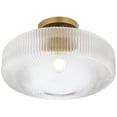 thumbnail image 6 of Possini Euro Design Brianna 16" Modern Semi Flush-Mount Ceiling Light Fixture Kitchen Foyer Round Warm Brass Finish Ribbed Glass, 6 of 7