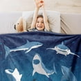 thumbnail image 4 of Shark Throw Blanket, Kids Blanket Fluffy Cozy Soft Warm Plush Lightweight Decorative Blanket Gifts for Boys Girls Women Men Baby, Blankets Quilt for Bed Sofa Chair Couch () Shark, 4 of 7