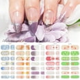 thumbnail image 7 of 2024 New Easy To Removal DIY NAil Art Making Glittering 14 Strips Semi Cured Gel Nail Stickers Gel Full Nail Wraps French Oil Film Nail Sticker Gel Nail Polish Strips QX-02, 7 of 7