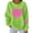 Green, variant on Tbopshirt Sweatshirts for Women Graphic Hoodless Valentine Long Sleeve Crewneck Ribbed Pullover Tops Green,L