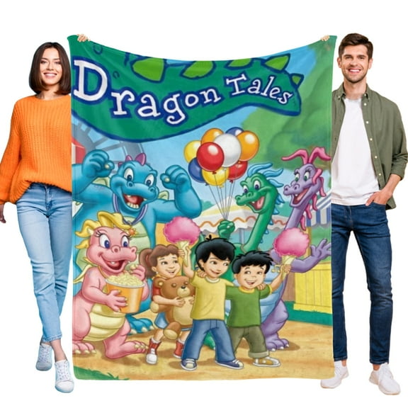 Dragon Tales-Anti-Pilling Flannel Blanket Soft Lightweight Plush Fuzzy Cozy Luxury Blanket for Home and Kitchen Use-Perfect for Kids and Adults30"X40"