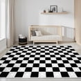 thumbnail image 3 of Washable Checke Rug x Low Pile Area Rug for Living Room Bedroom Nursery Modern Neutral Farmhouse Checkerboard Carpet Pet Kid Friendly, 3 of 9